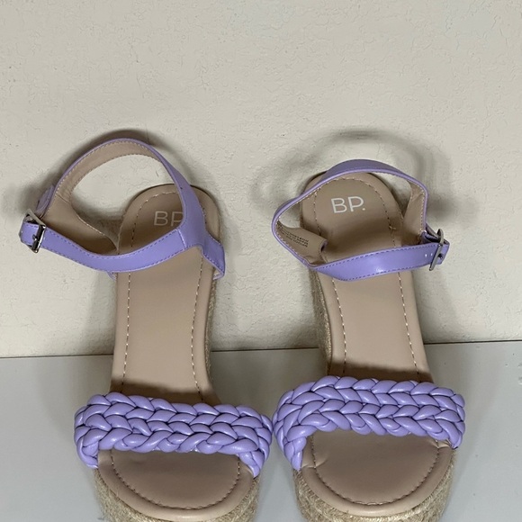 BP Nordstrom Goldie Wedge  Purple Lavender Braided Espadrille Sandals New 11 - Picture 2 of 7